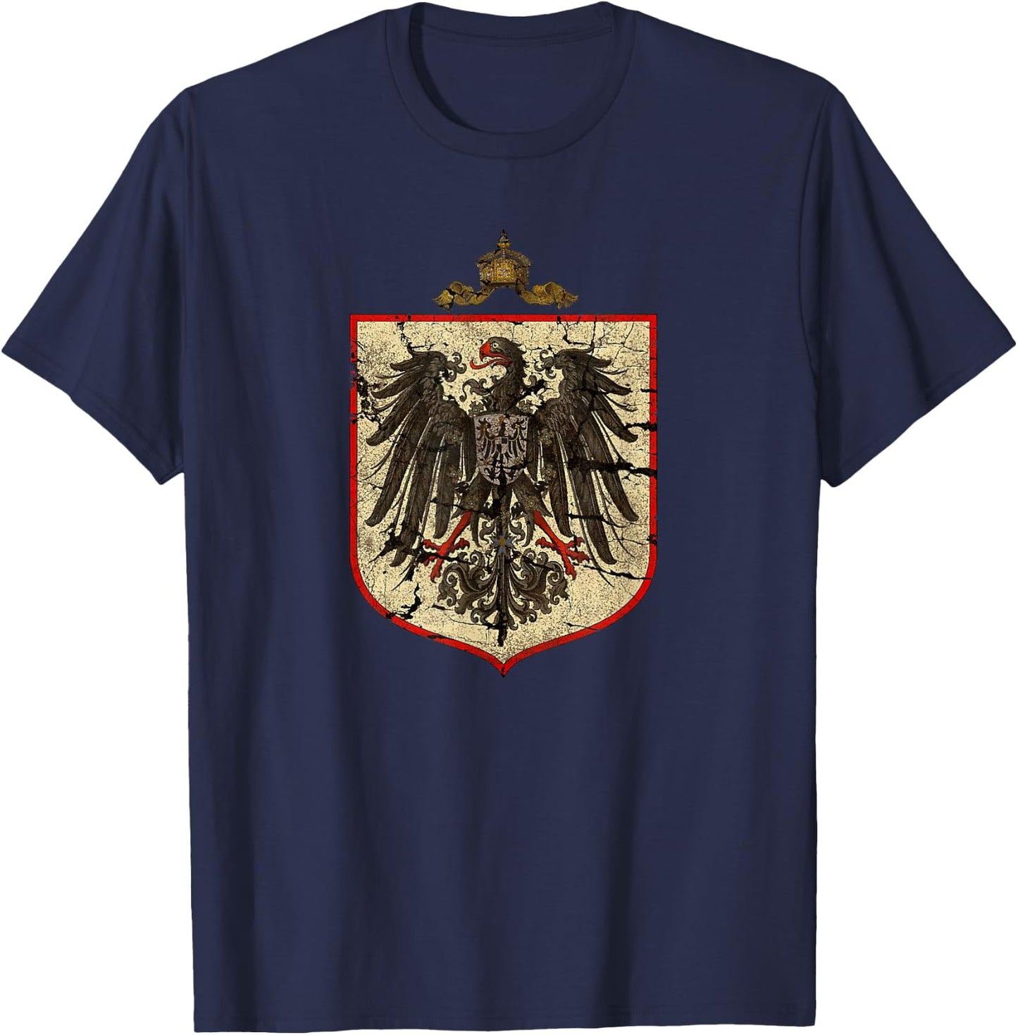 ArtisticFlags German Imperial Eagle Distressed Modern Black Short Sleeve Women's Small T-Shirt - T-Shirt | Navy