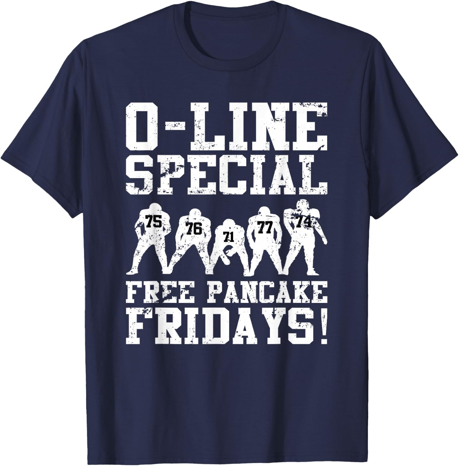 Offensive Line Football Lineman Funny T-Shirt - T-Shirt | Navy