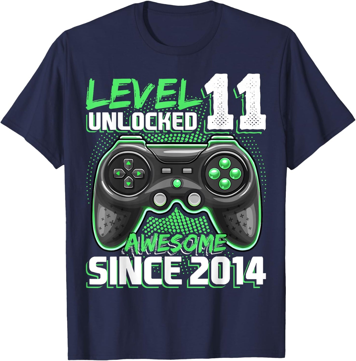 11th Birthday Boy Level 11 Gamer 11 Year Video Game Party T-Shirt - T-Shirt | Navy