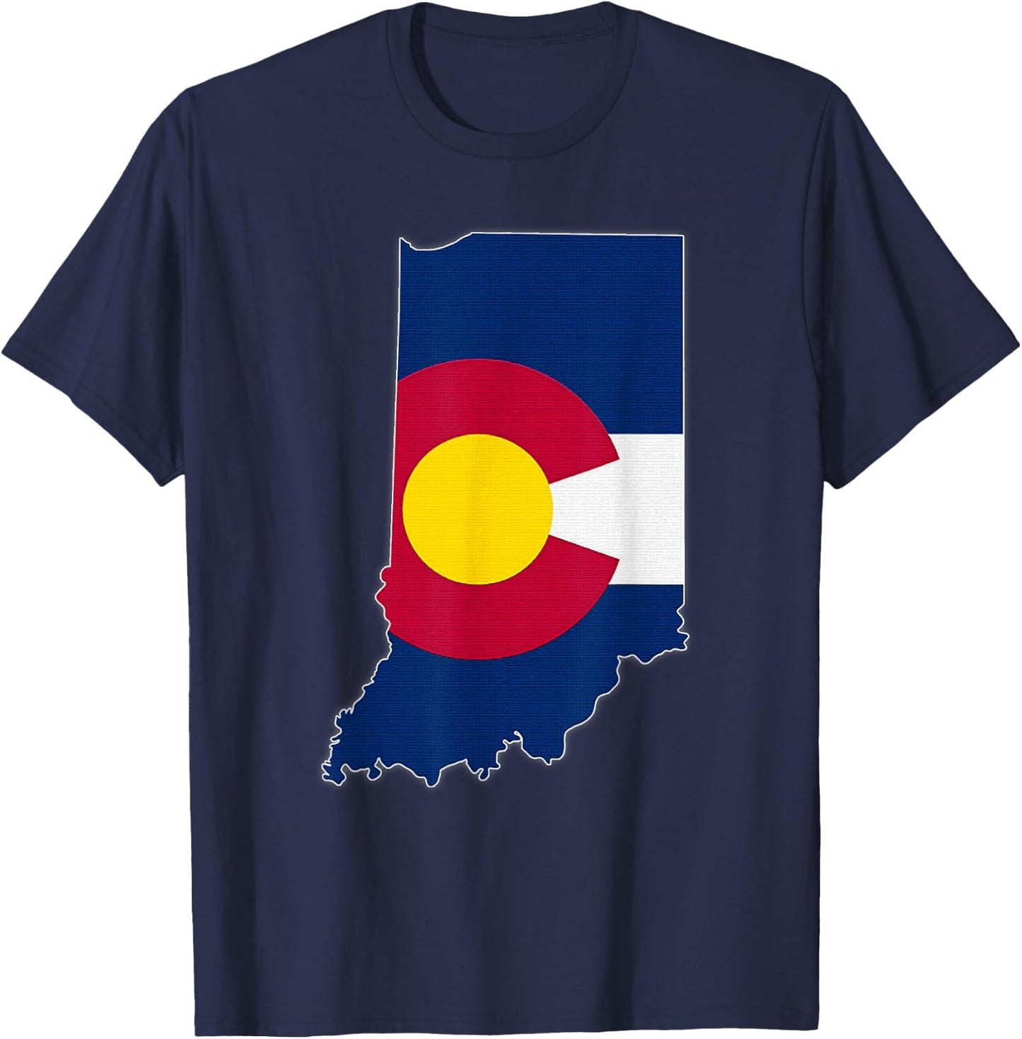 INDIANA STATE MAP COLORADO CO Flag Roots Men Women Gift T-Shirt - T-Shirt | Navy