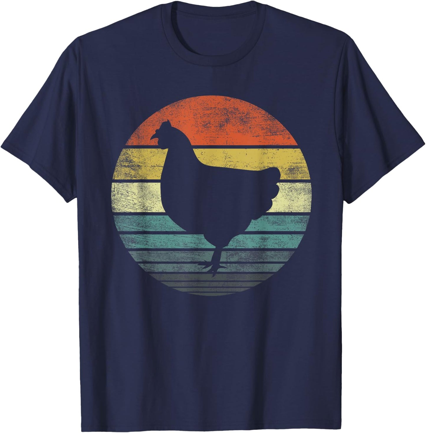 Chicken Lover Gifts Funny Farmer Retro Vintage Farm Animals T-Shirt - T-Shirt | Navy