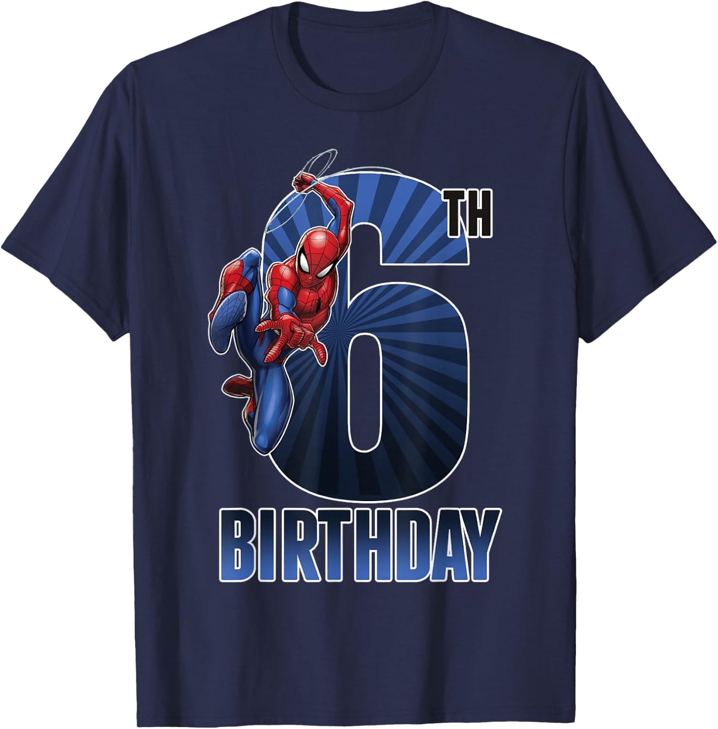 Marvel Spider-Man Swinging 6th Birthday Graphic T-Shirt - T-Shirt | Navy