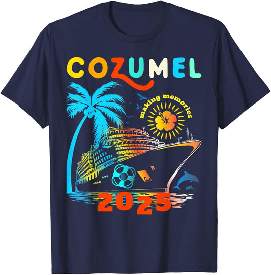 Cozumel Cruise 2025 Cruising Mexico Cozumel Family Matching T-Shirt - T-Shirt | Navy