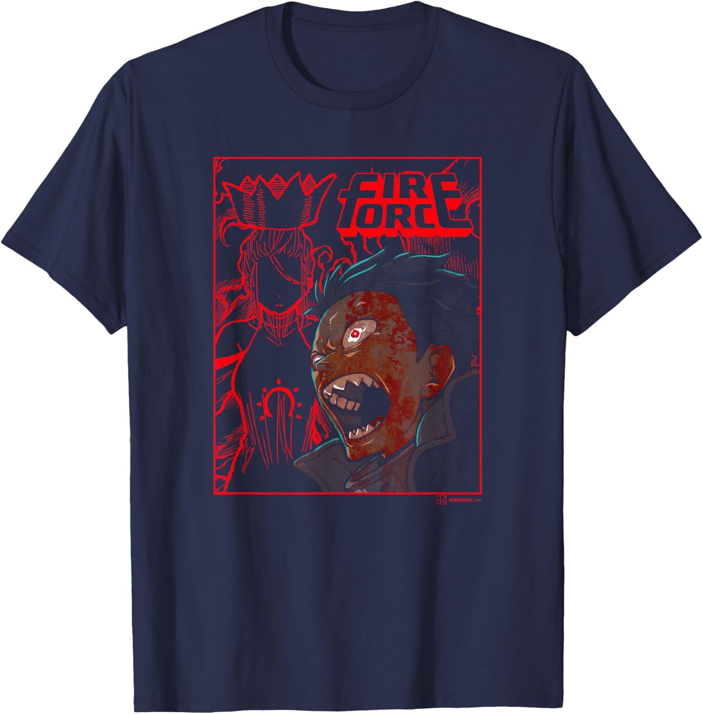 Fire Force Shock Shinra Haumea Silhouette T-Shirt - T-Shirt | Navy