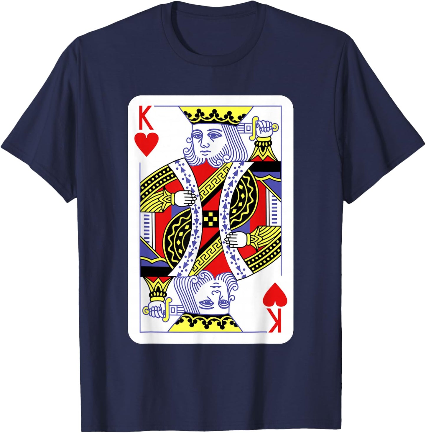 King of Hearts Playing Cards Halloween Costume Casino Easy T-Shirt - T-Shirt | Navy