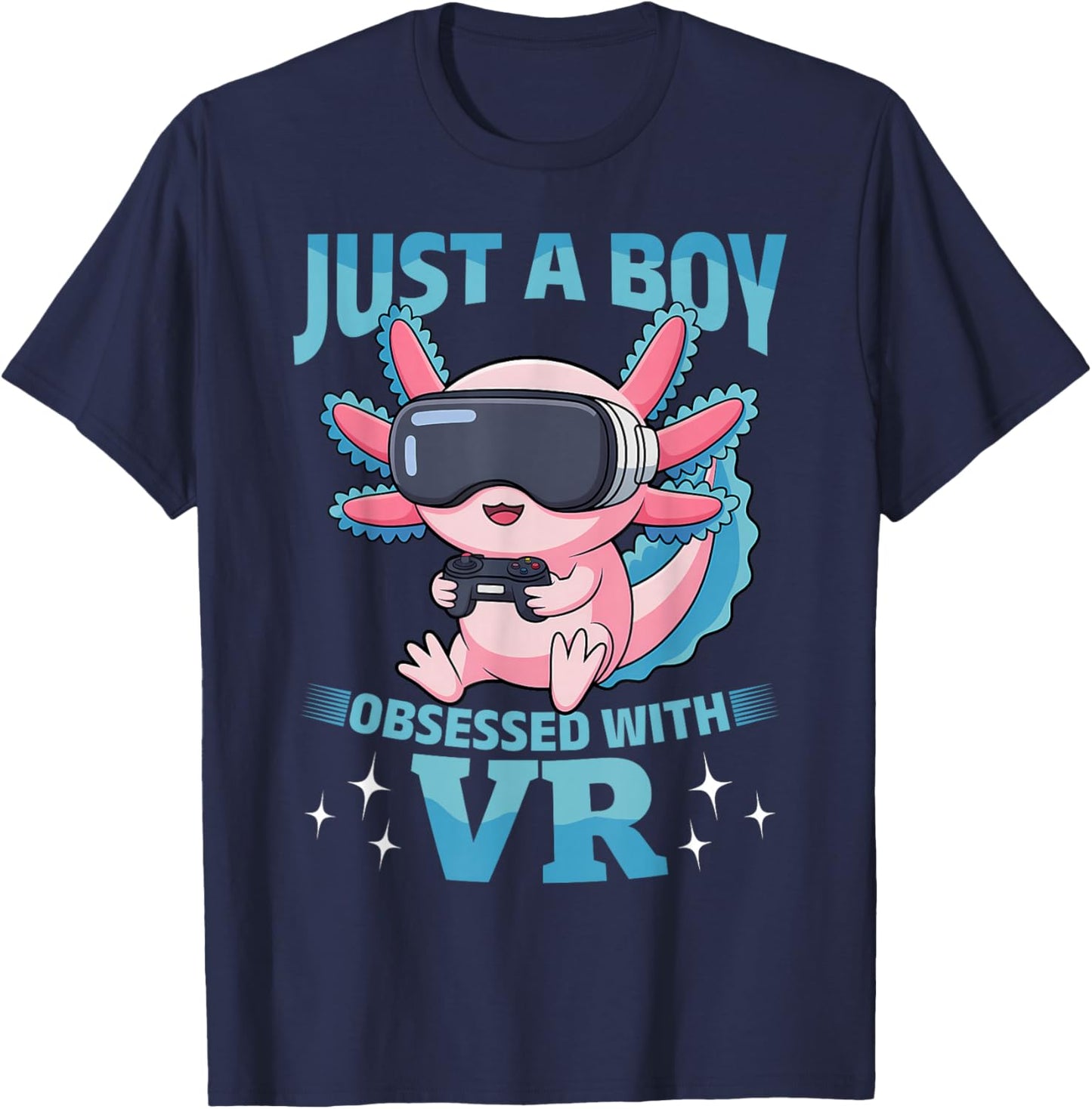 Gaming Axolotl VR Gamer T-Shirt - T-Shirt | Navy