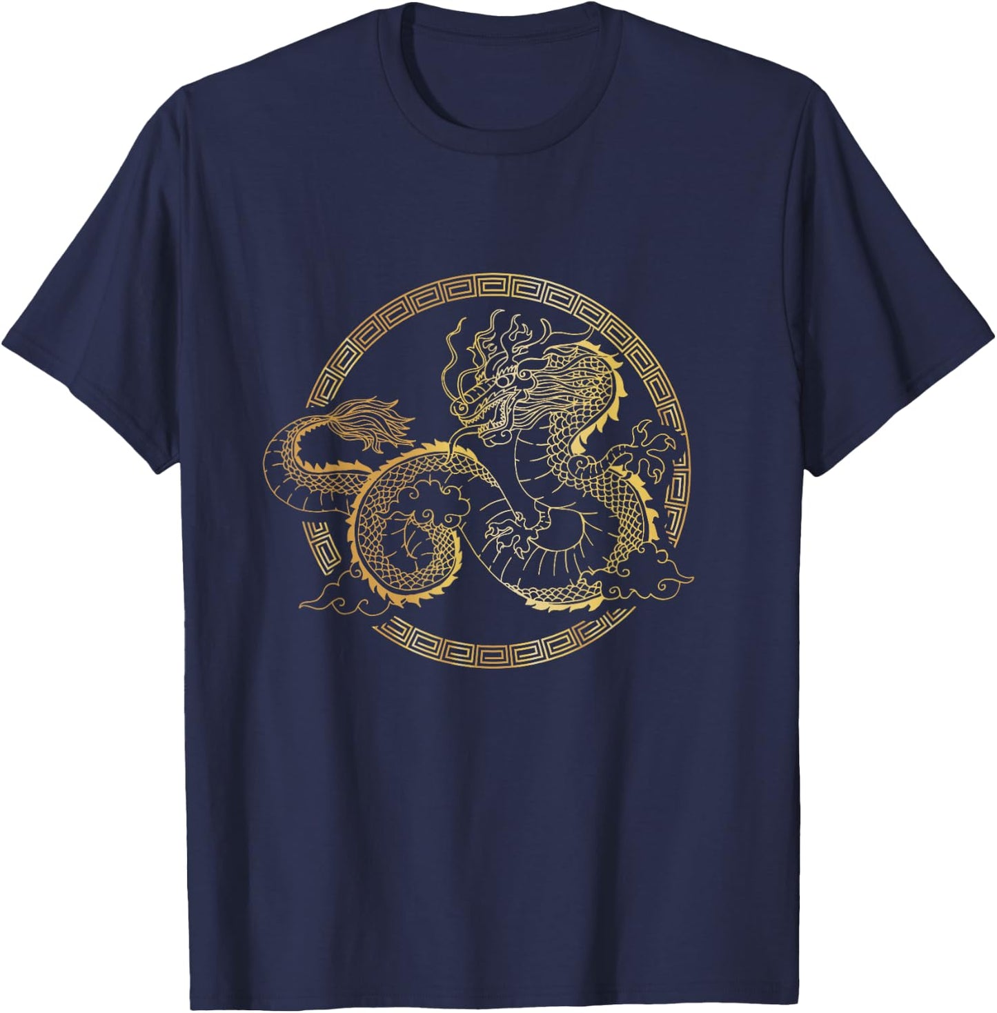 Martial Arts Shirts - Chinese Tai Chi Dragon T-Shirt - T-Shirt | Navy