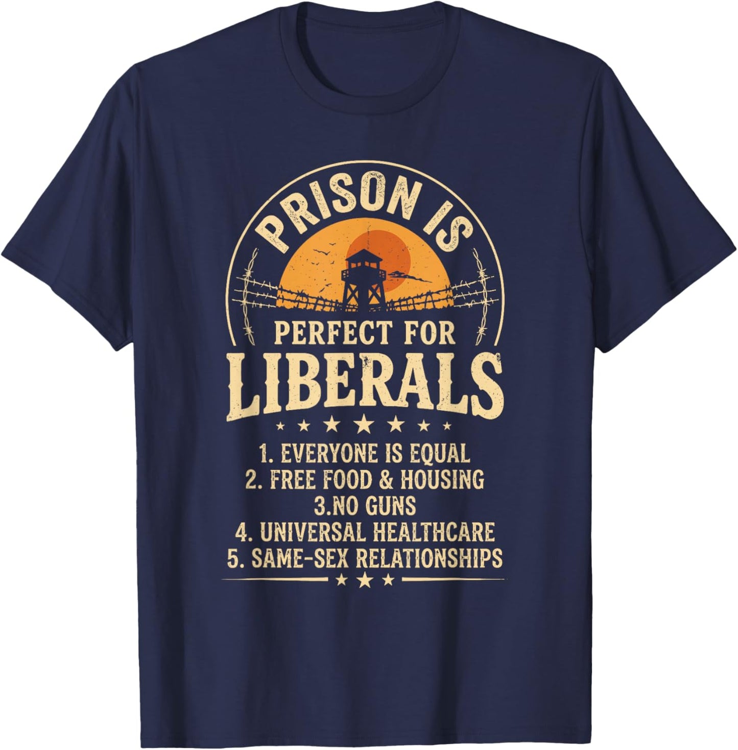Vintage Prison is Perfect for Liberals Quote Women T-Shirt - T-Shirt | Navy
