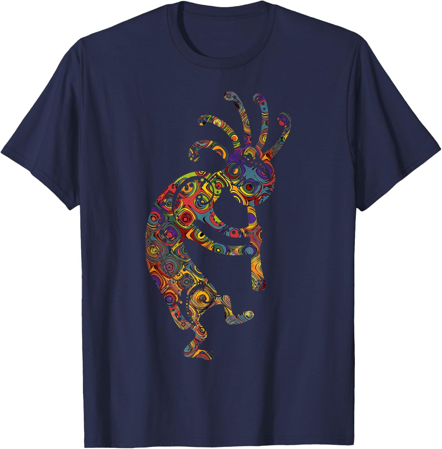 Native American Kokopelli with Ornaments T-Shirt - T-Shirt | Navy