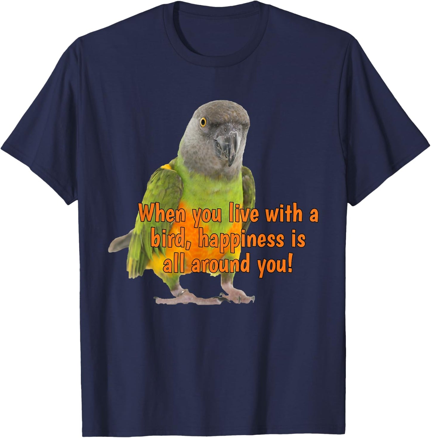 Senegal Parrot Happiness T-Shirt - T-Shirt | Navy