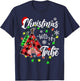 Christmas With My Tribe Family Plaid Pajamas Xmas Lights T-Shirt - T-Shirt | Navy