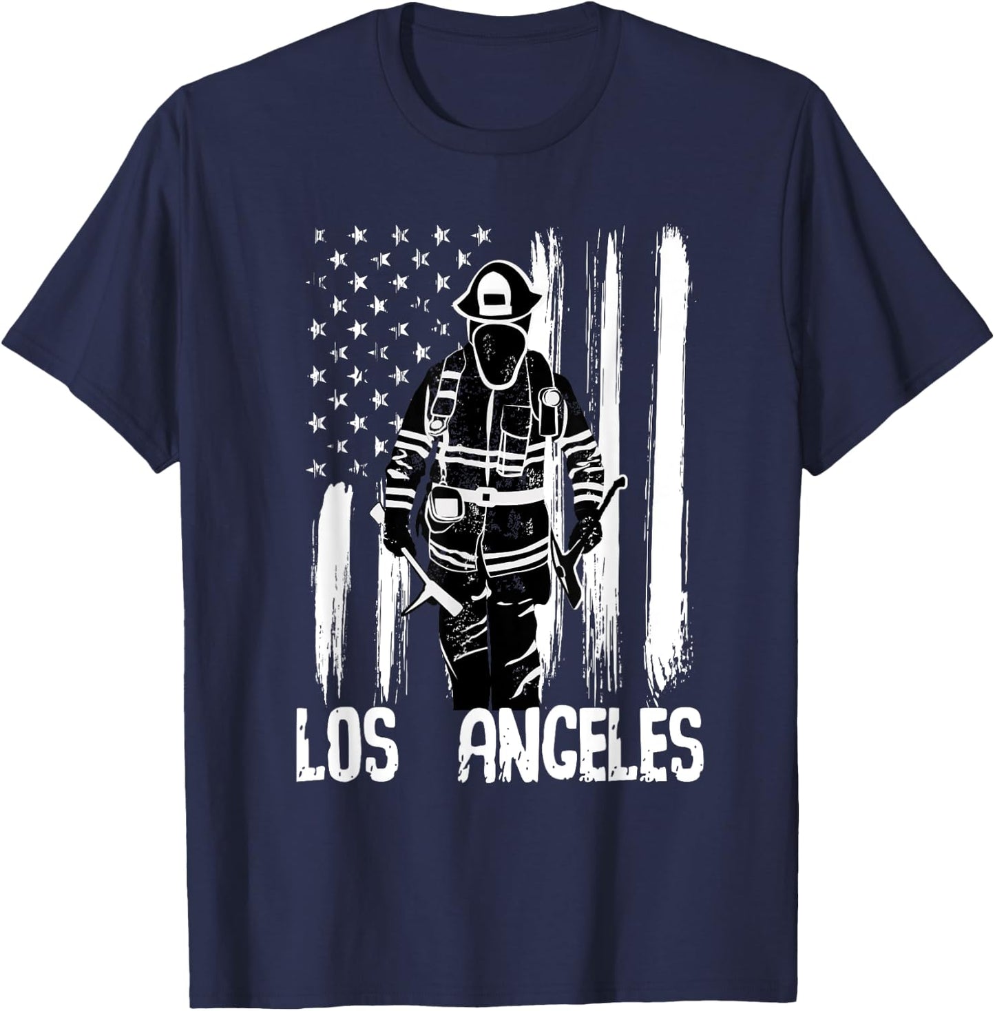 Los Angeles Firefighter Men Women Kids Gift Fireman T-Shirt - T-Shirt | Navy
