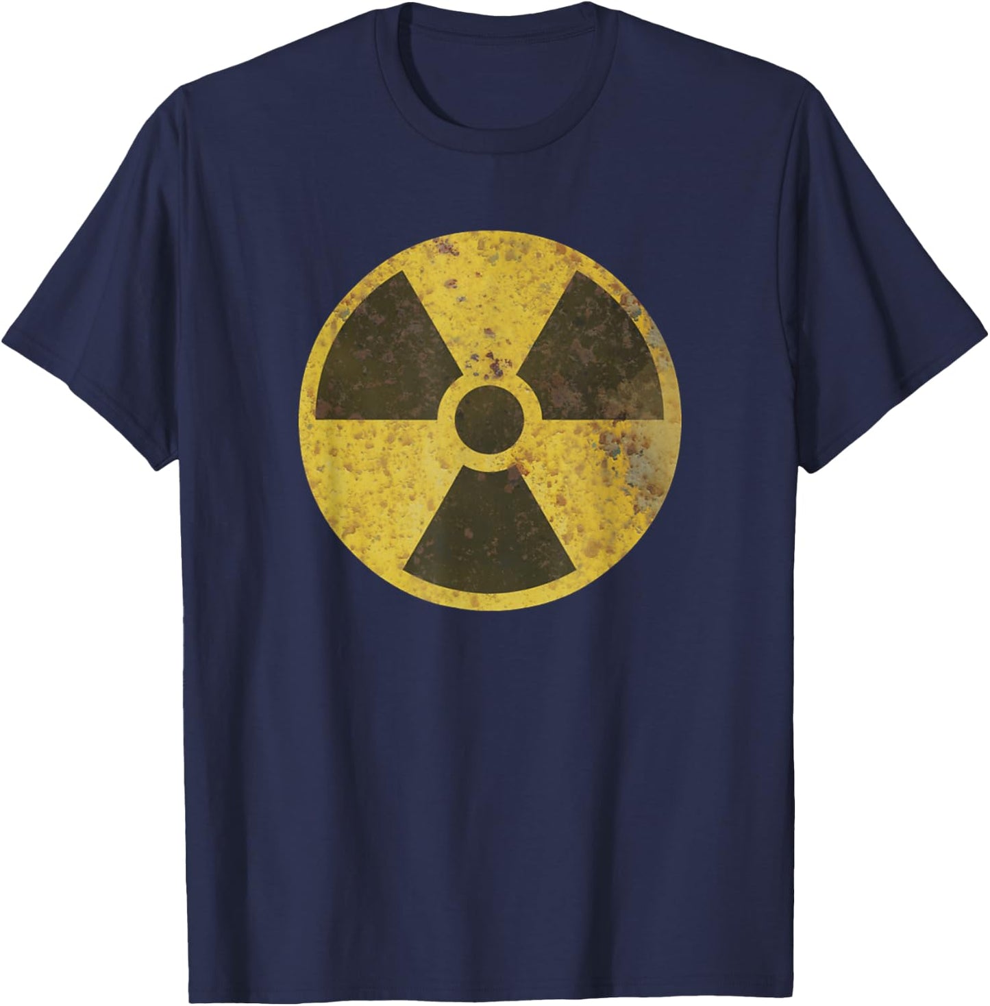 Biohazard Radioactive Symbol Old Vintage Rusted Sign T-Shirt - T-Shirt | Navy