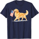 Golden Retriever American Flag Golden Retriever 4Th of July T-Shirt - T-Shirt | Navy