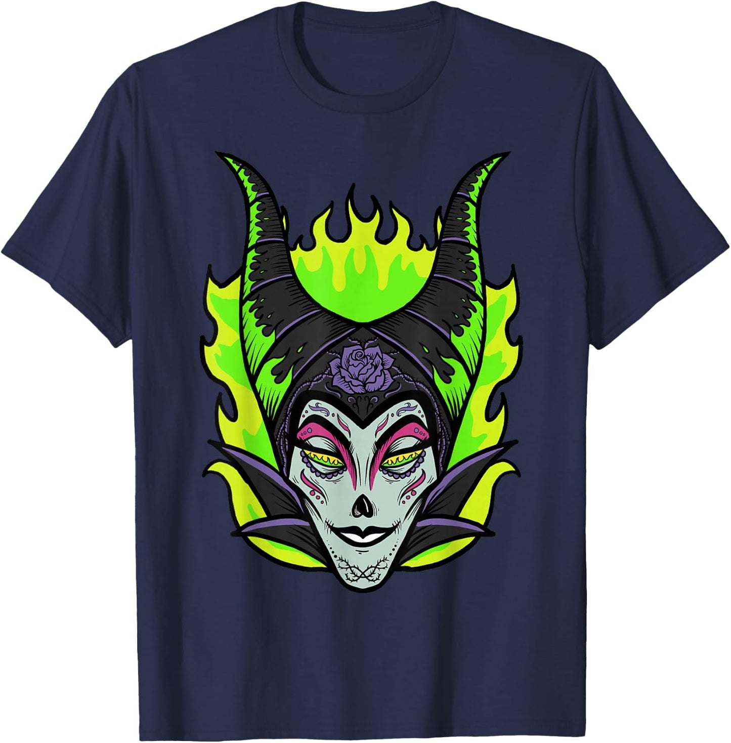 Disney Sleeping Beauty Maleficent Sugar Skull T-Shirt - T-Shirt | Navy