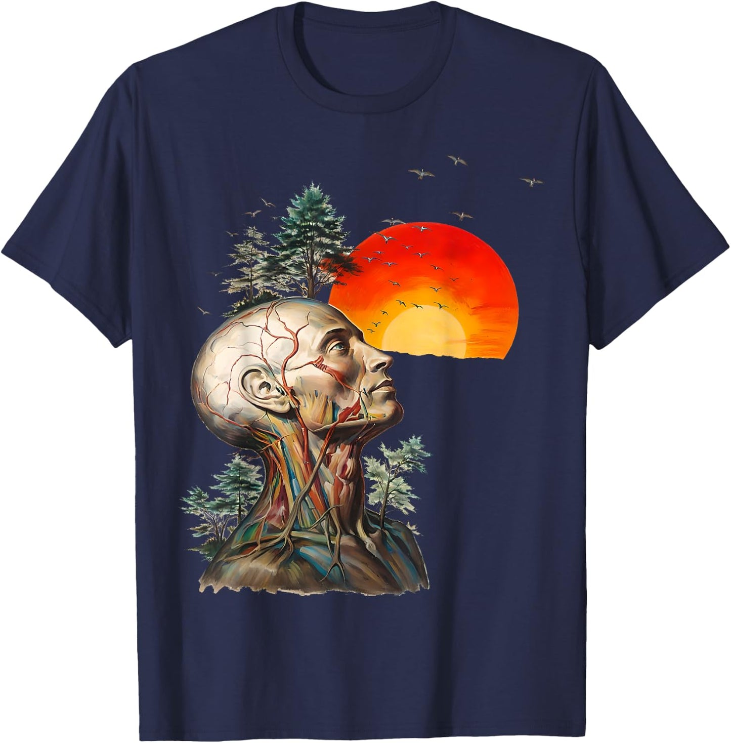 Funny Hangover Hangover Human Tree Graphic Hangover T-Shirt - T-Shirt | Navy