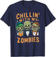 Chillin With My Zombies Cute Zombie T-Shirt - T-Shirt | Navy