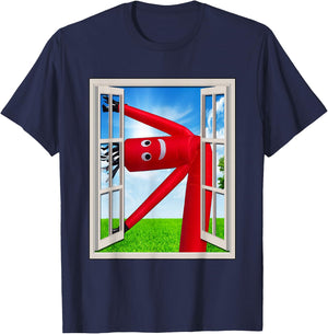 Wacky Waving Inflatable Tube Man Air Dancer in Window T-Shirt - T-Shirt | Navy