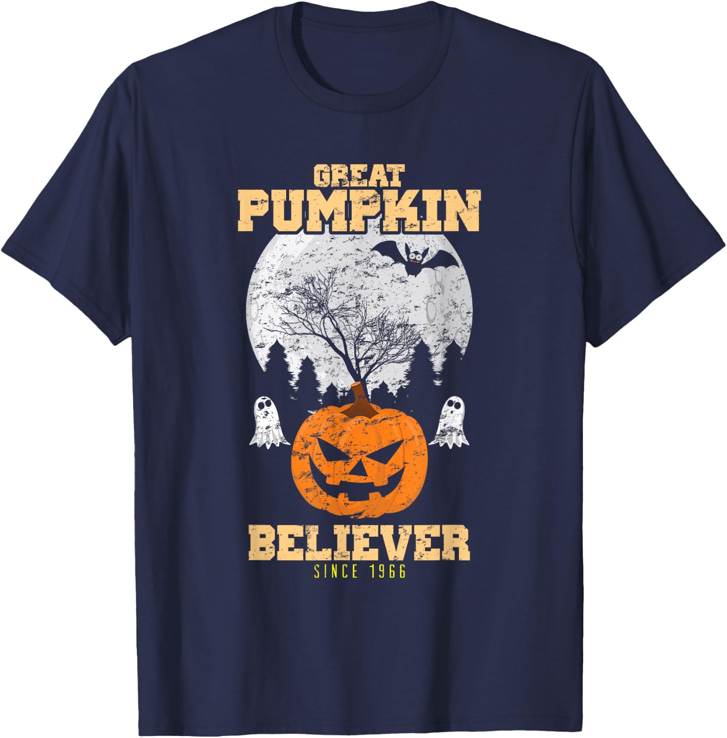Halloween Great Pumpkin Believer Since 1966 T-Shirt - T-Shirt | Navy