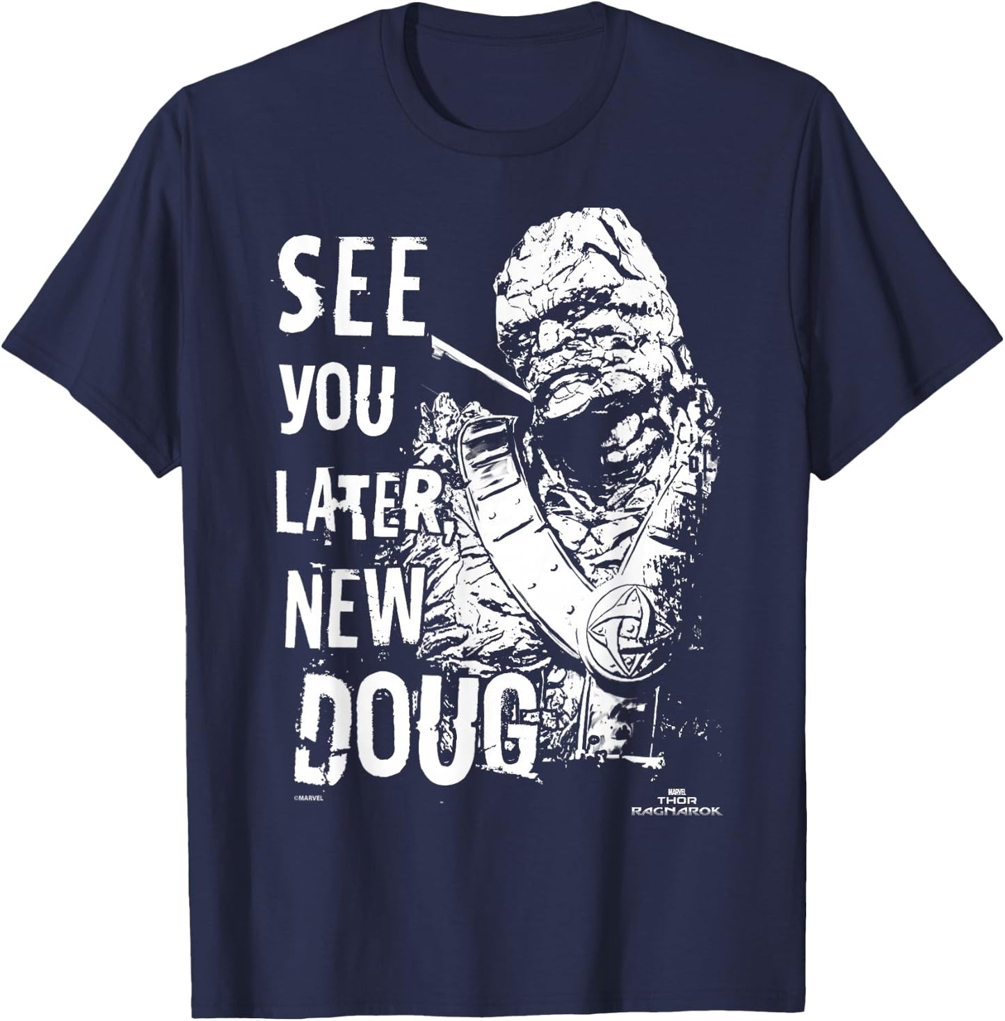 Marvel Thor Ragnarok Korg Later New Doug T-Shirt - T-Shirt | Navy