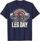 Leg Day Weightlifting Gym BY TEERA Thanksgiving Turkey Leg Day -Adults Black Short Sleeve Small T-Shirt - T-Shirt | Navy