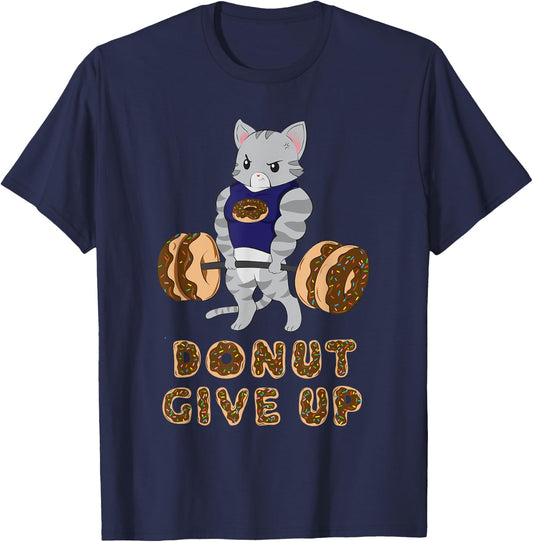 Cat Deadlift Powerlifting Donut Gym Men Women Girls Kids T-Shirt - T-Shirt | Navy
