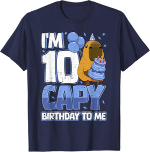 10 Years Capy Birthday to me Boys 10th Birthday Capybara T-Shirt - T-Shirt | Navy