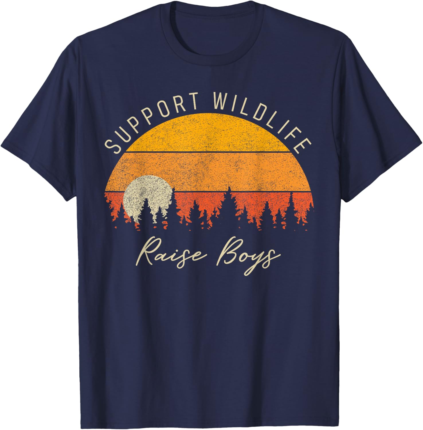 Funny Busy Mom Raising Boys Wildlife Novelty Gift T-Shirt - T-Shirt | Navy