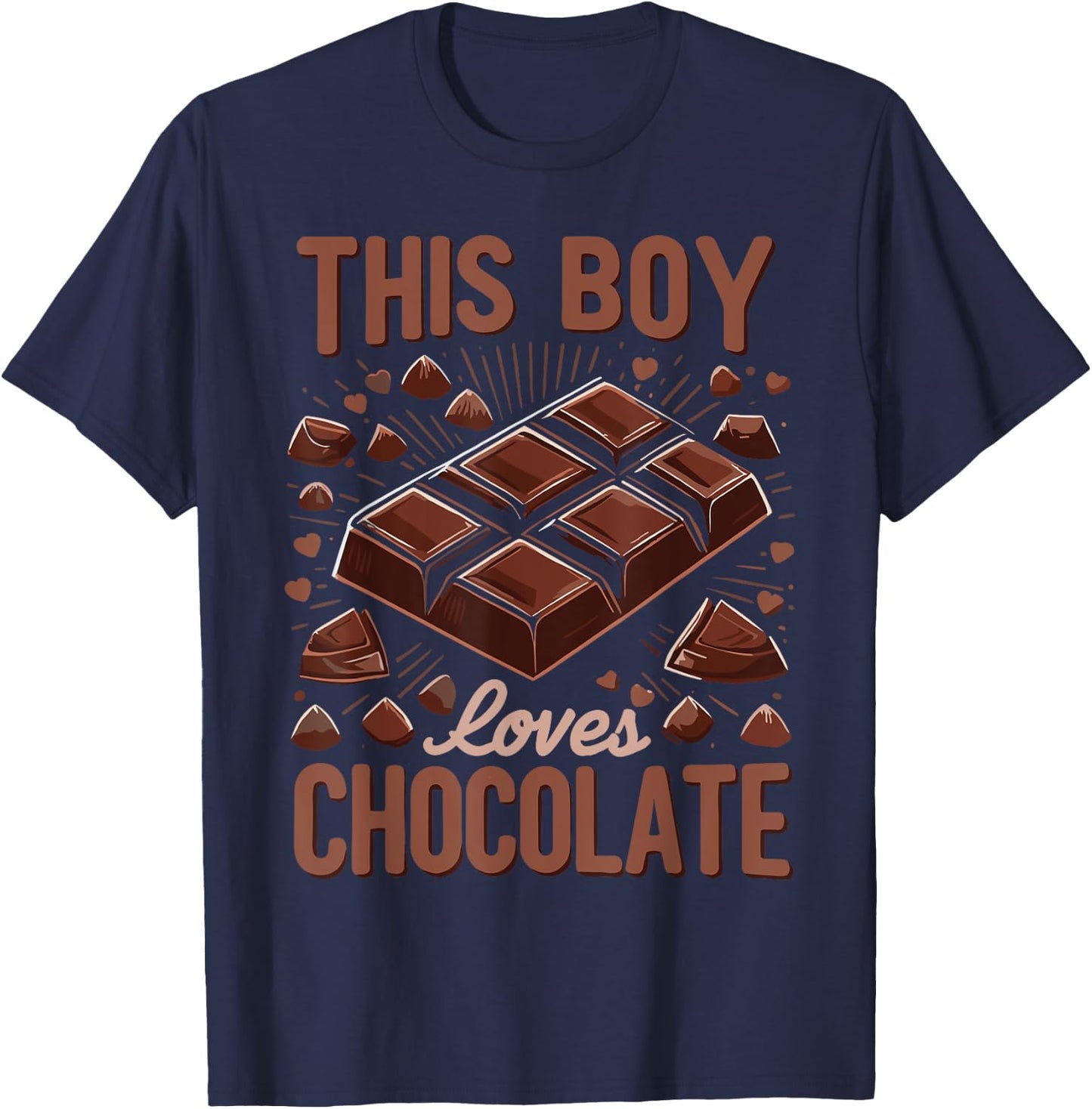Chocolate | Dessert | This Boy Loves Chocolate T-Shirt - T-Shirt | Navy
