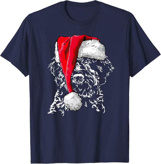 Funny Lagotto Romagnolo Santa Christmas dog mom gift present Women Girls Kids T-Shirt - T-Shirt | Navy