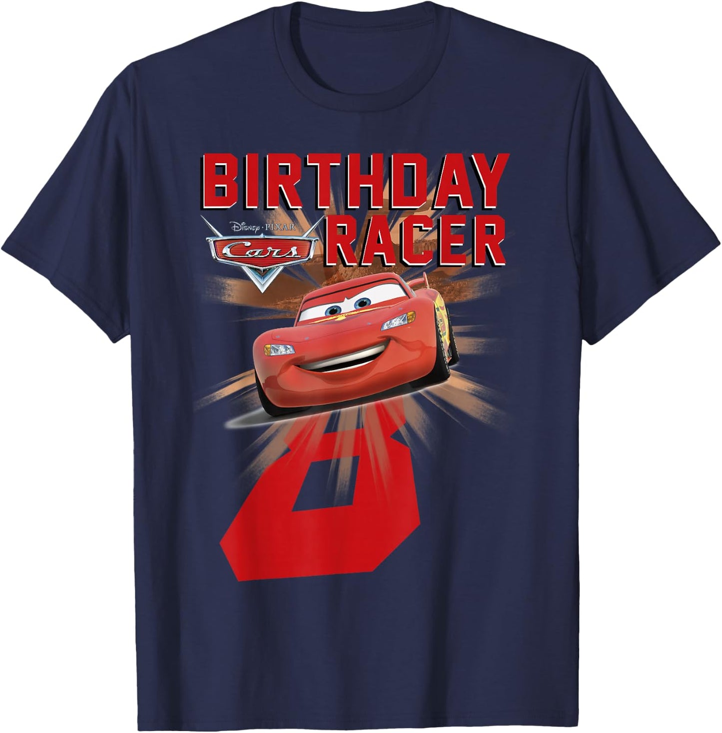 Disney Pixar Cars 8th Birthday Racer McQueen Graphic T-Shirt - T-Shirt | Navy
