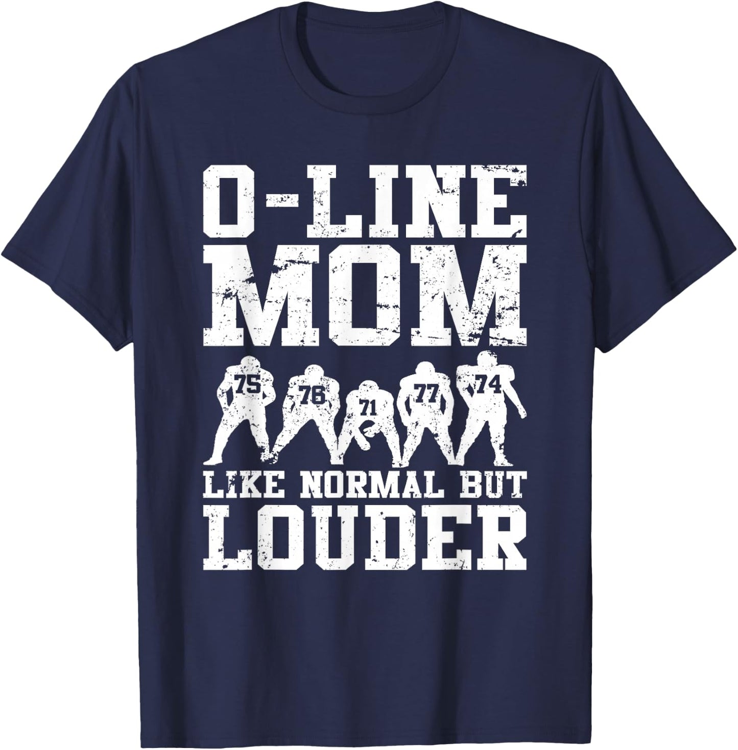 Funny Offensive Line Football Lineman Mom T-Shirt - T-Shirt | Navy