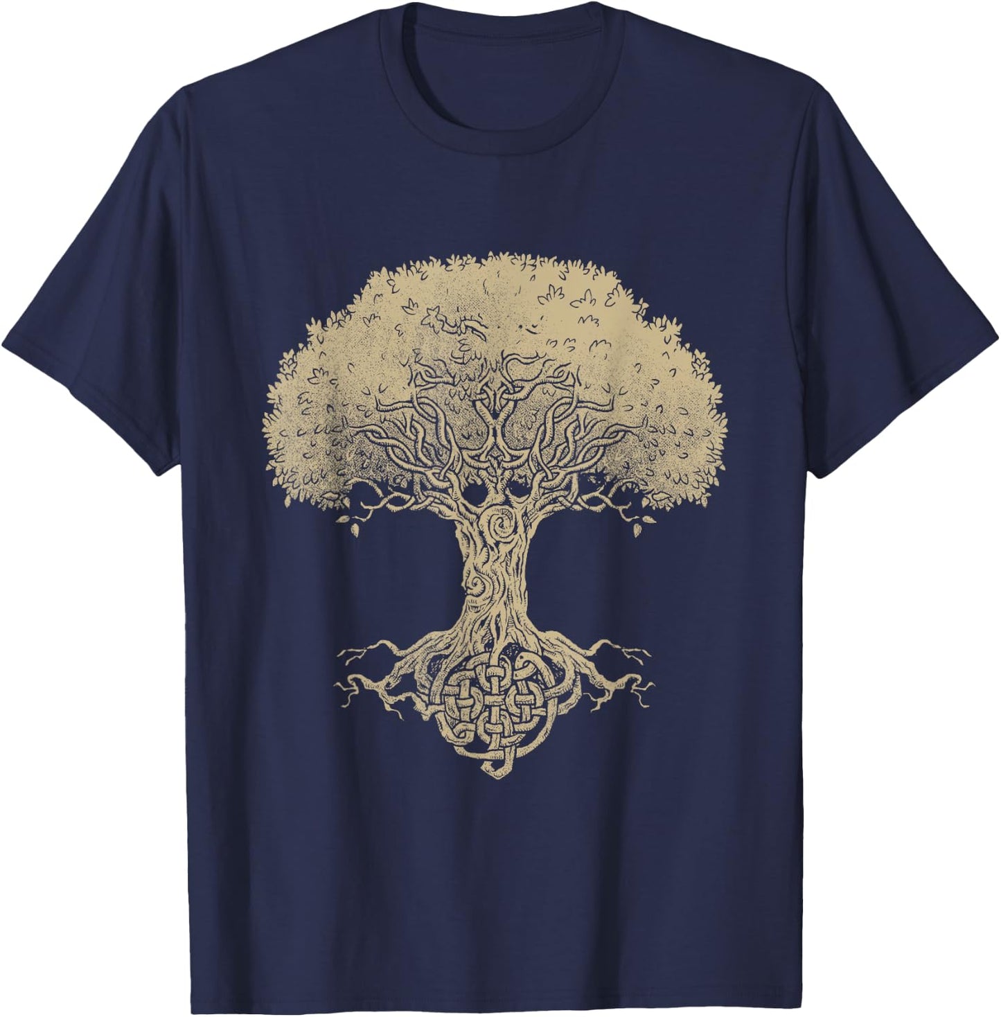 Sacred Tree Roots Celtic Knot Spiritual Celt Irish Mythology T-Shirt - T-Shirt | Navy