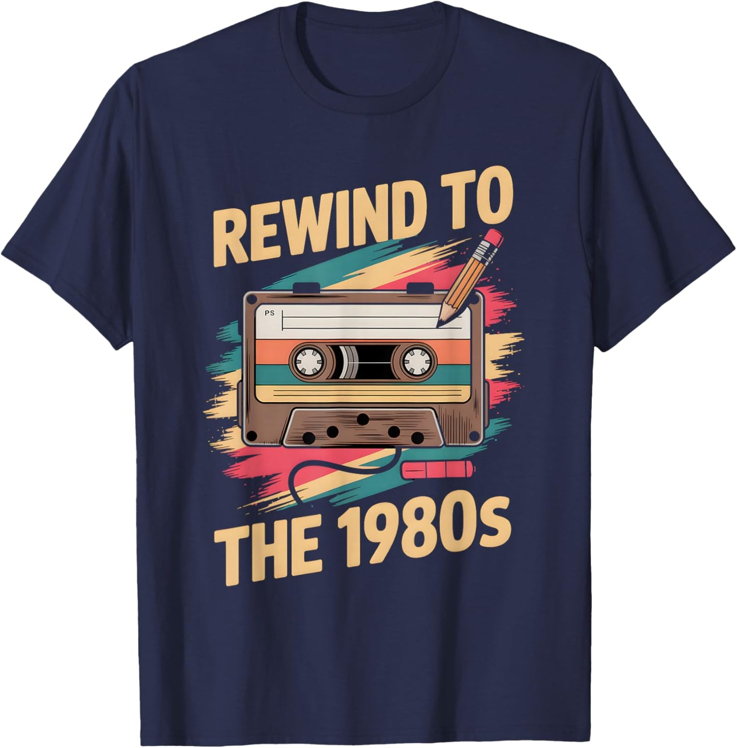Funny 1980s Retro Cassette Tape 80s Reunion Men Women T-Shirt - T-Shirt | Navy