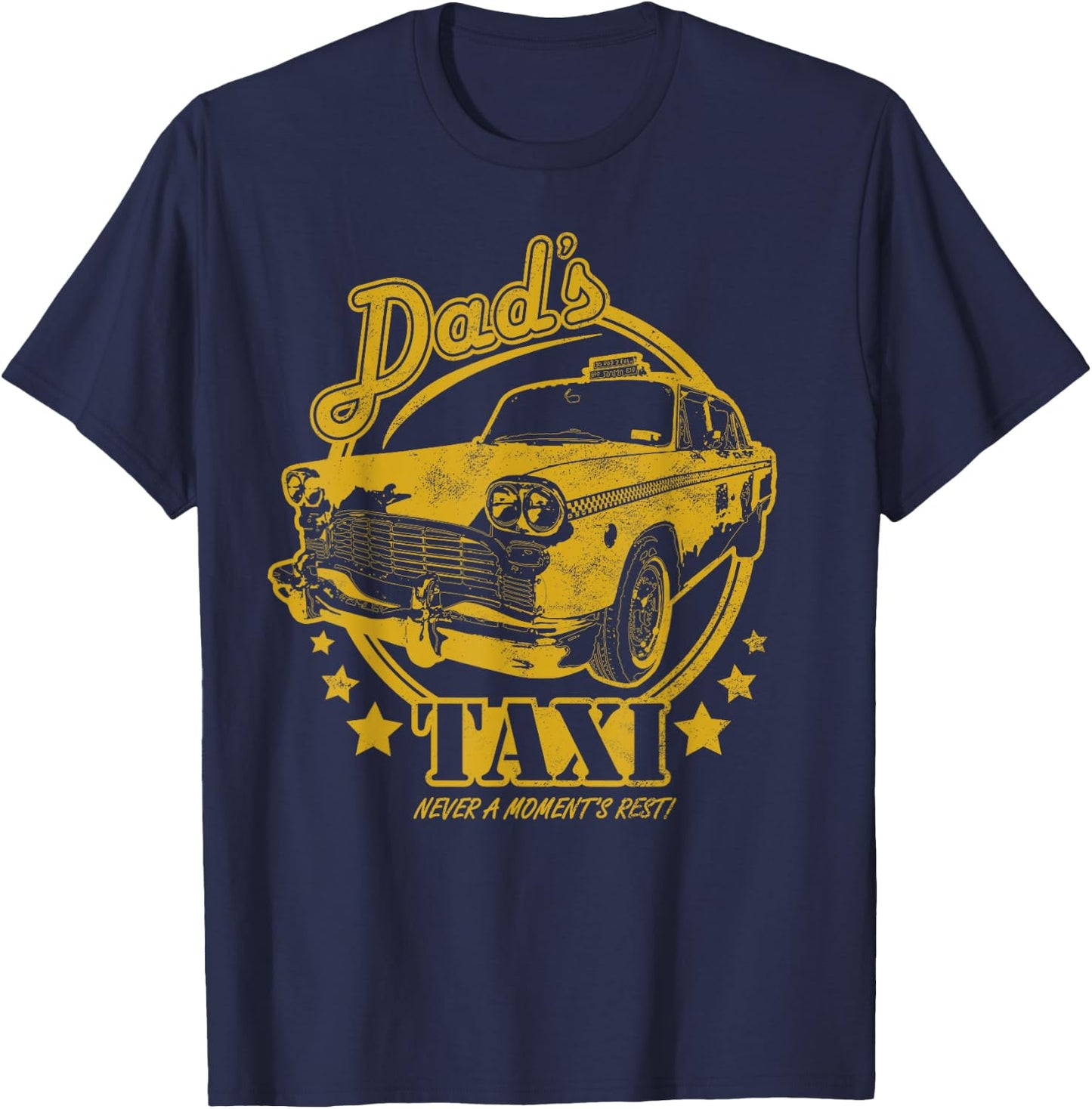 Dad's Taxi - Funny Yellow Taxi Cab T-Shirt - T-Shirt | Navy