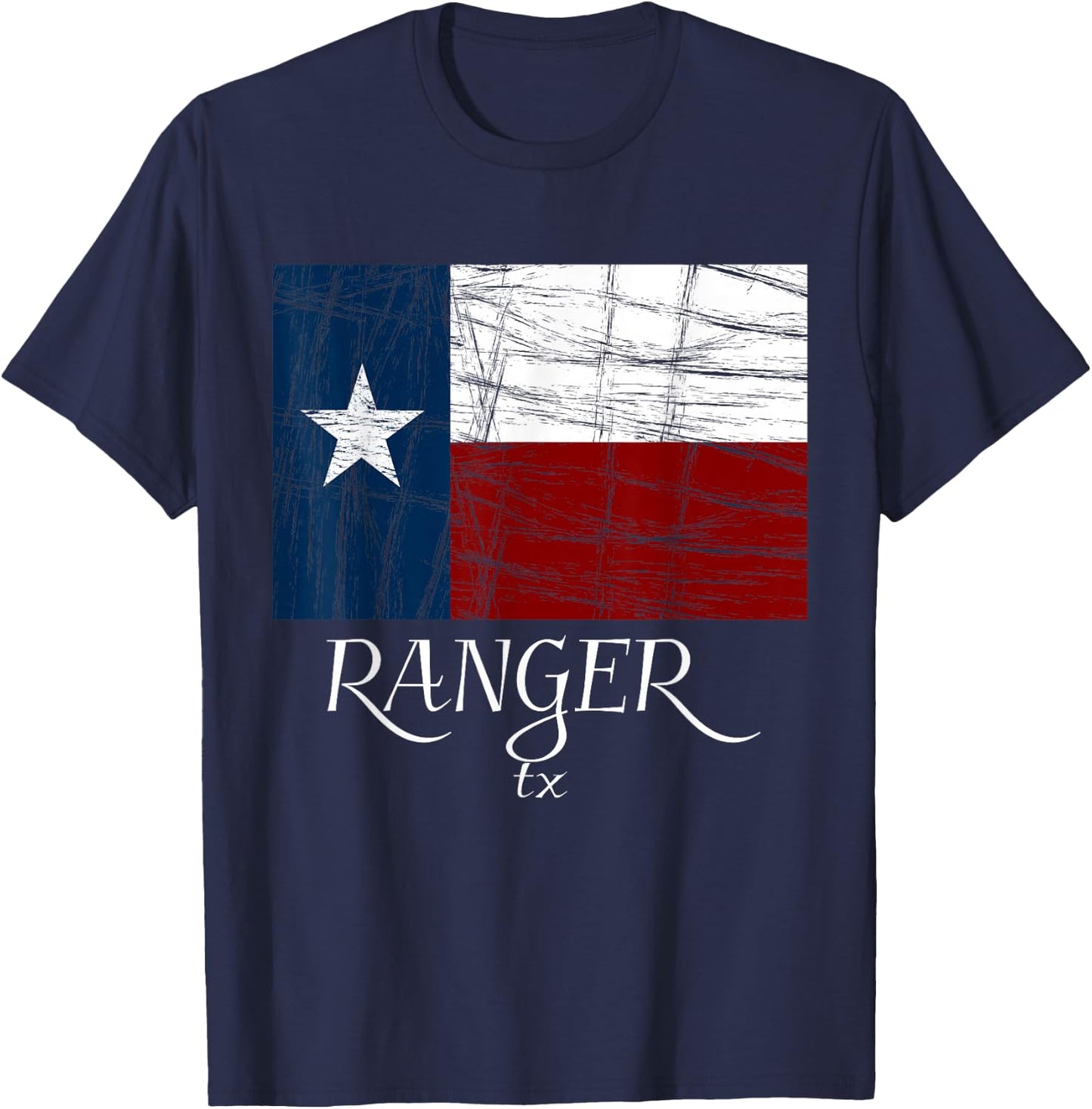 Ranger TX - | City State - Texas Flag T-Shirt - T-Shirt | Navy