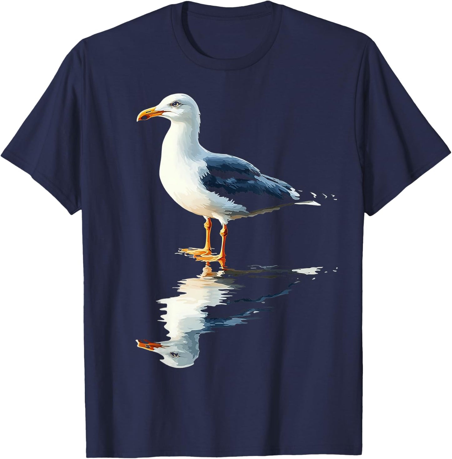Seagull Bird Motif Animal Art Seagull T-Shirt - T-Shirt | Navy