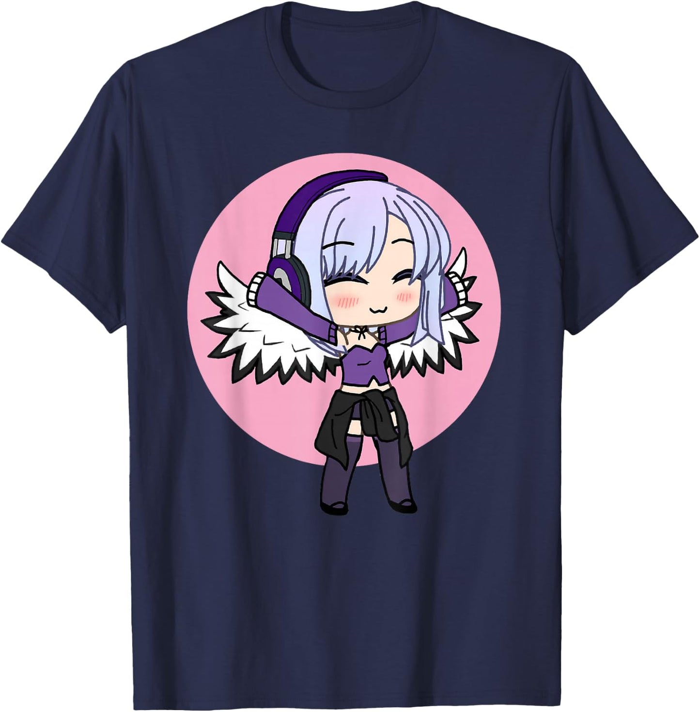 Cute Chibi Style Kawaii Anime Girl with Wings T-Shirt - T-Shirt | Navy