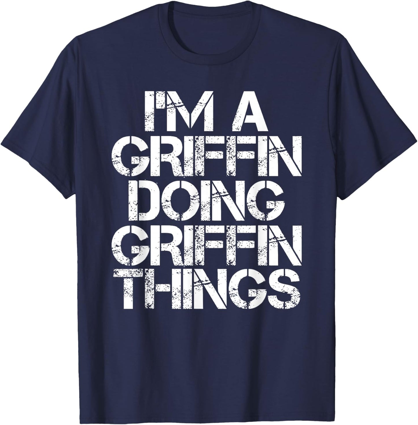 GRIFFIN Funny Surname Family Tree Birthday Reunion Gift T-Shirt - T-Shirt | Navy