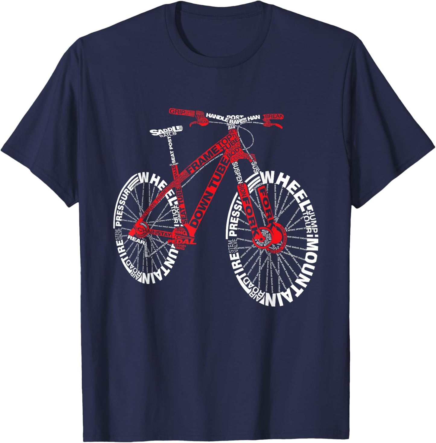 Bicycle Amazing Anatomy Mountain Bike T-Shirt - T-Shirt | Navy