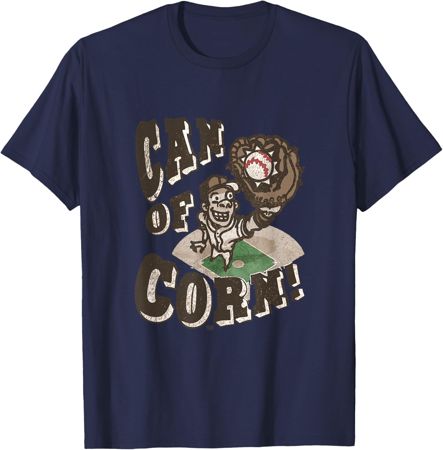MudgeWare Can of Corn Baseball T-Shirt - T-Shirt | Navy