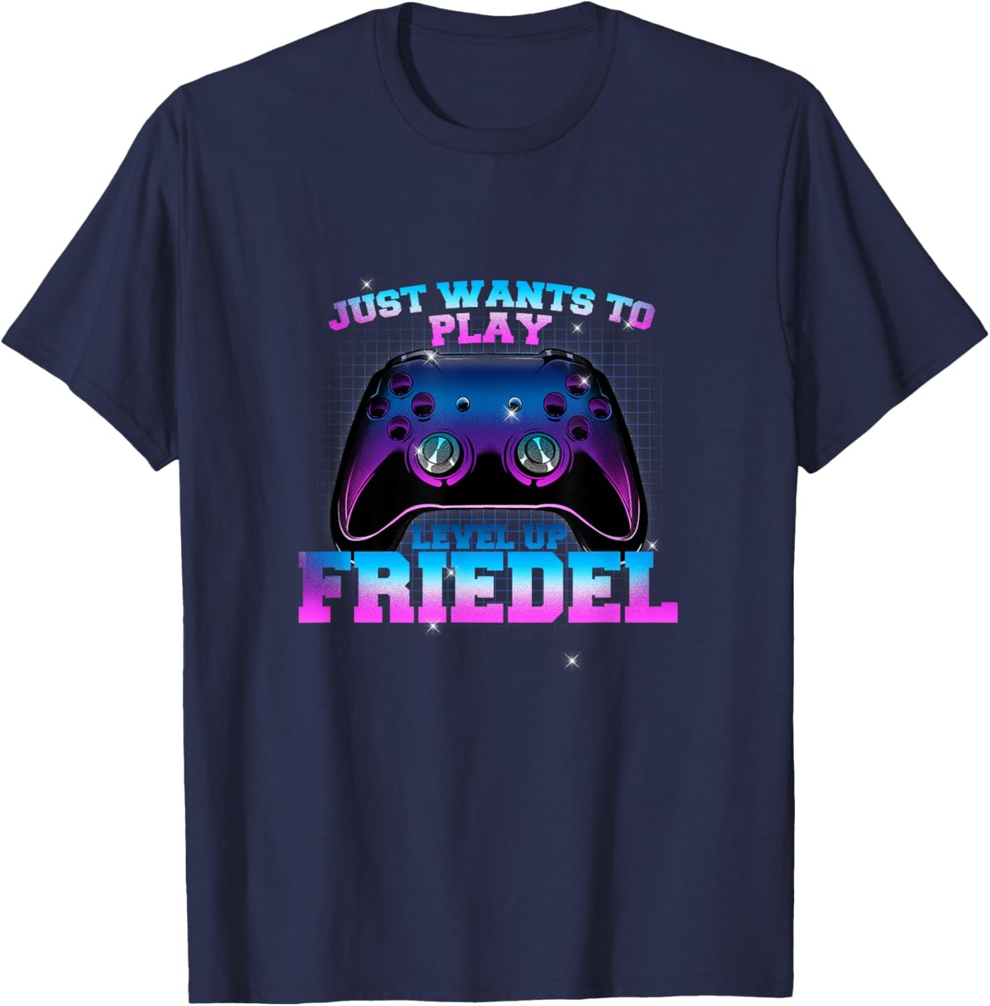FRIEDEL - LEVEL UP with Controller: JUST WANTS TO PLAY T-Shirt - T-Shirt | Navy