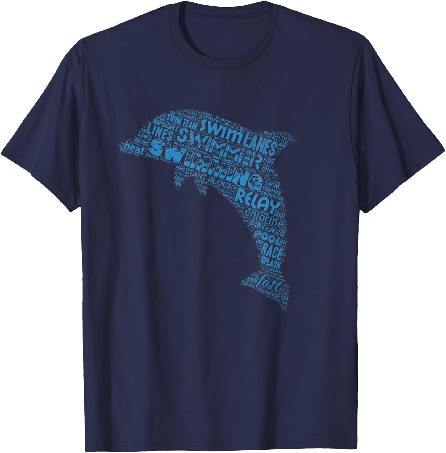 Swim Swimmer T shirt Funny Swimming Practice Dolphin T-Shirt - T-Shirt | Navy