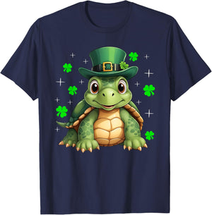 Irish Shamrock Leprechaun Hat Turtle St Patrick's Day T-Shirt - T-Shirt | Navy