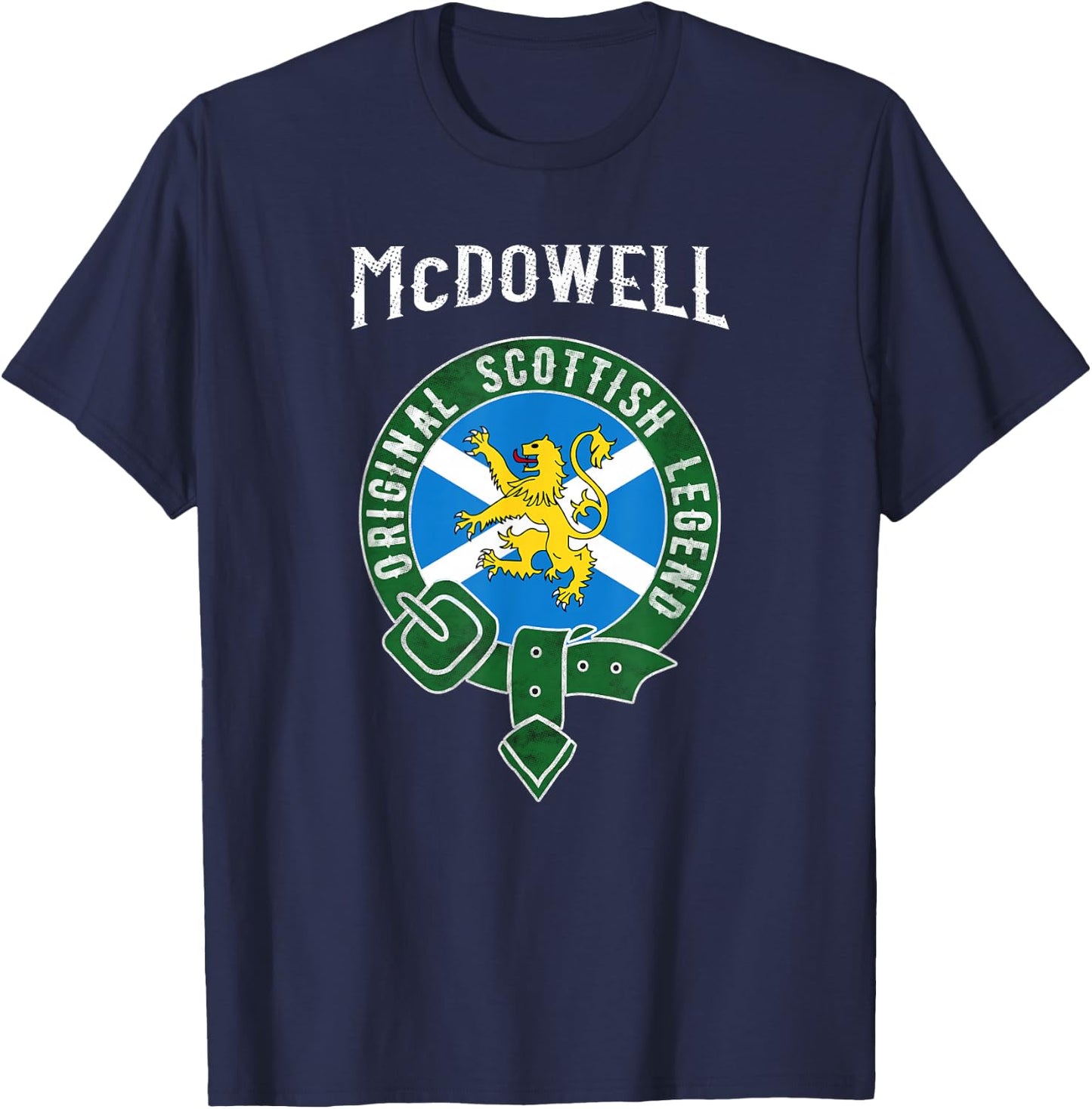McDowell Clan Scottish Legend Scotland Flag Belt T-Shirt - T-Shirt | Navy