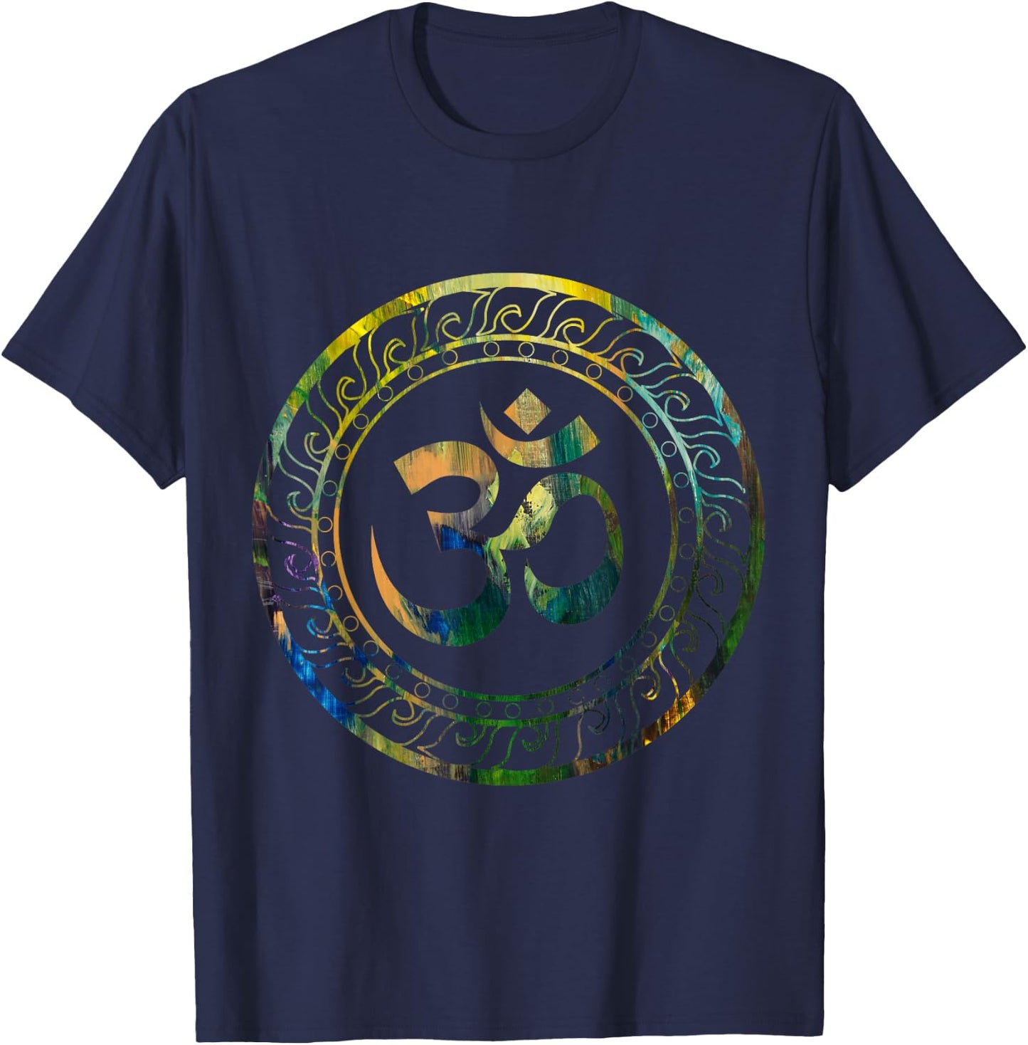 Om Ohm Aum Symbol Spiritual Yoga T-Shirt - T-Shirt | Navy