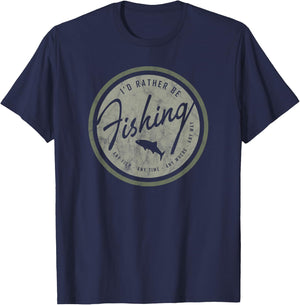 River Monkey -Adults Kids Retro Distressed Olive on Dark Fishing Small Black Short Sleeve T-Shirt - T-Shirt | Navy