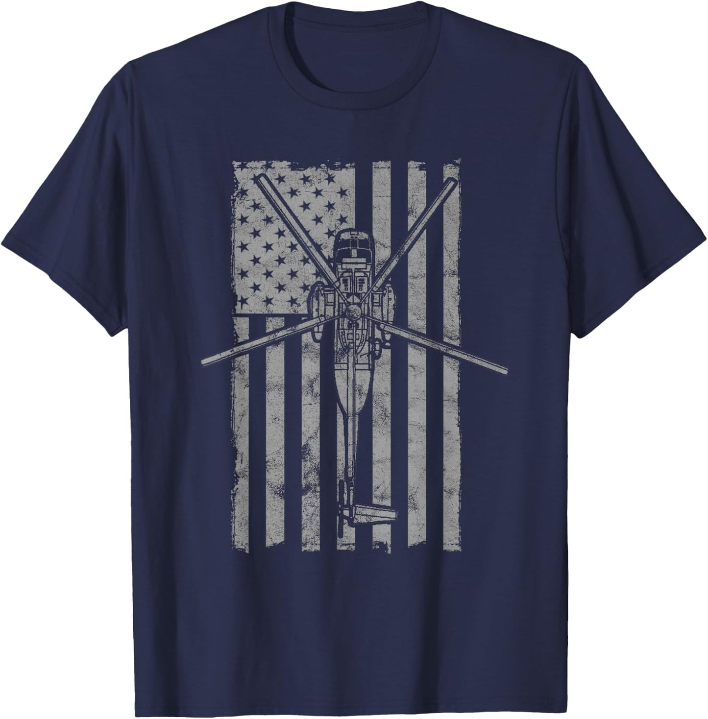SH-3 Sea King Military Helicopter Vintage Flag T-Shirt - T-Shirt | Navy