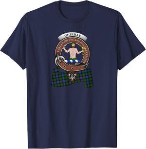 Murray (Atholl) Clan Badge & Tartan T-Shirt - T-Shirt | Navy