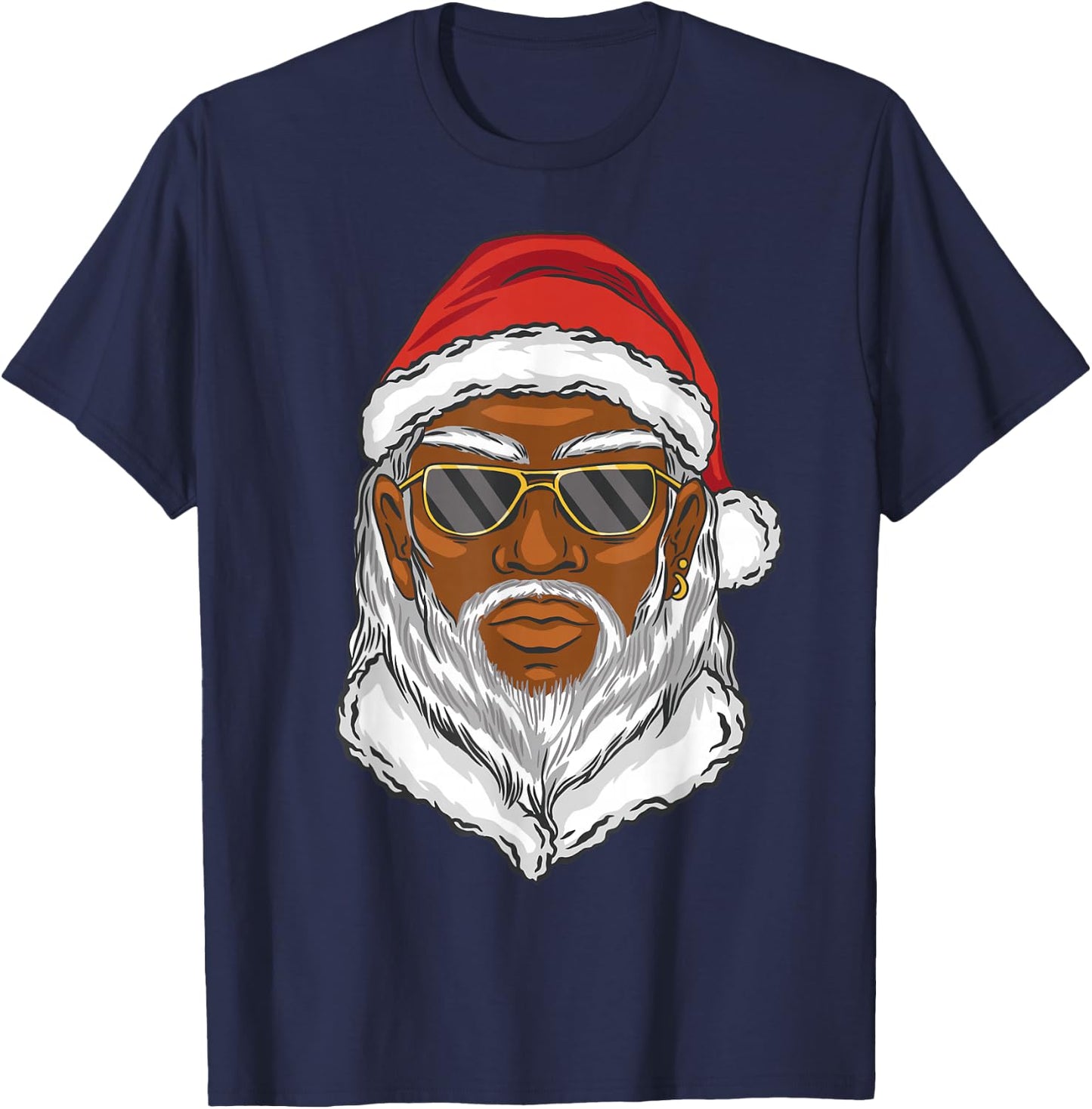 Black African American Santa Christmas Xmas Humor Men Women T-Shirt - T-Shirt | Navy